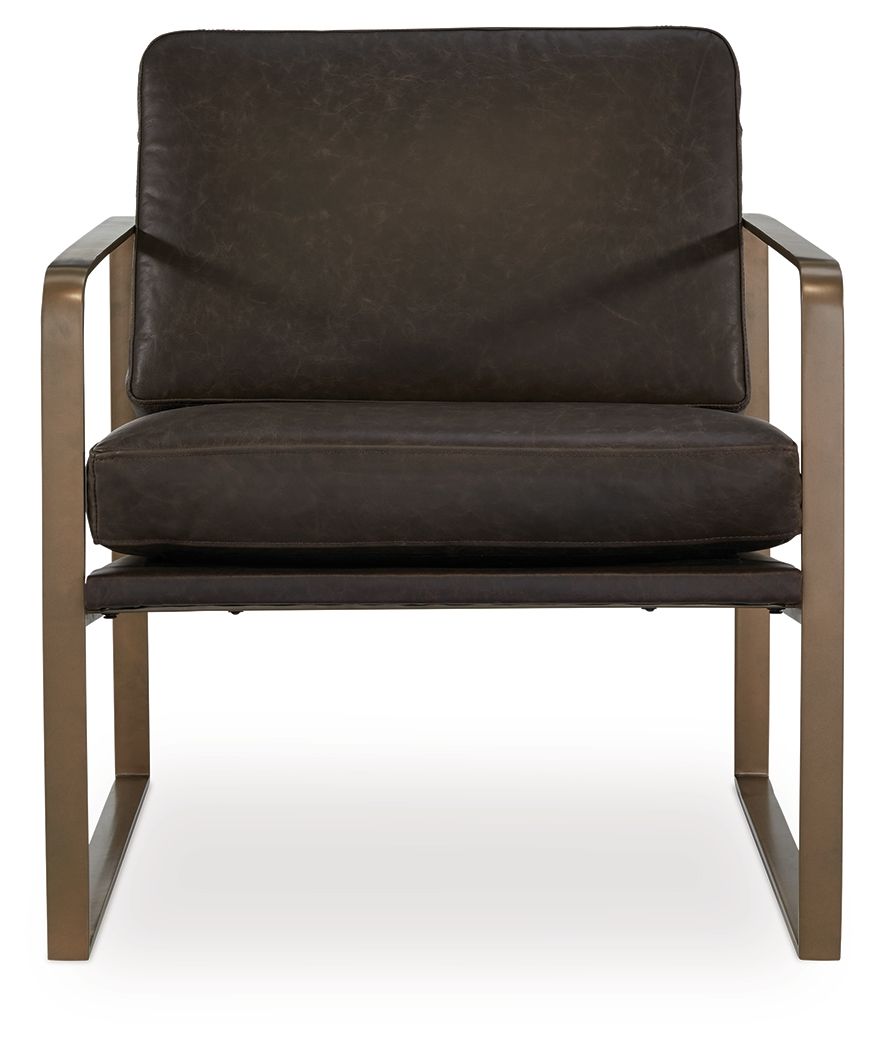 Bradett - Sillón decorativo - Marrón oscuro / Acabado dorado