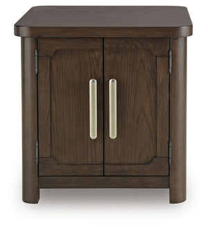 Breckington - Mesa auxiliar rectangular de 2 puertas - Marrón oscuro