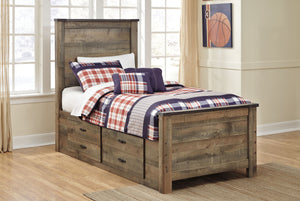 Trinell - Panel Bed #twin #2drawers