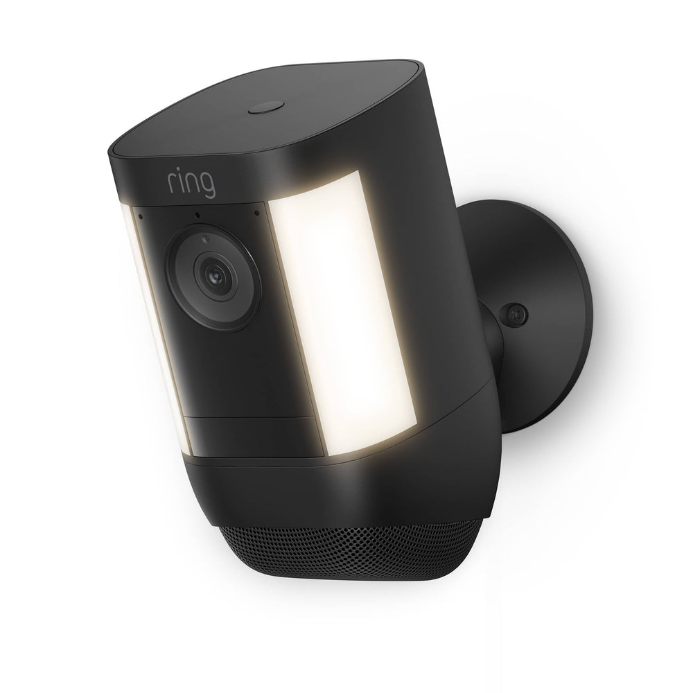 Spotlight Cam Pro, Battery with 2K Video and Ring Vision, LED Lights, Dual-Band Wifi, and 3D Motion Detection - Black