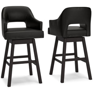 Tallenger - Upholstered Swivel Barstool (Set of 2) #black #24''wx22''dx44''h
