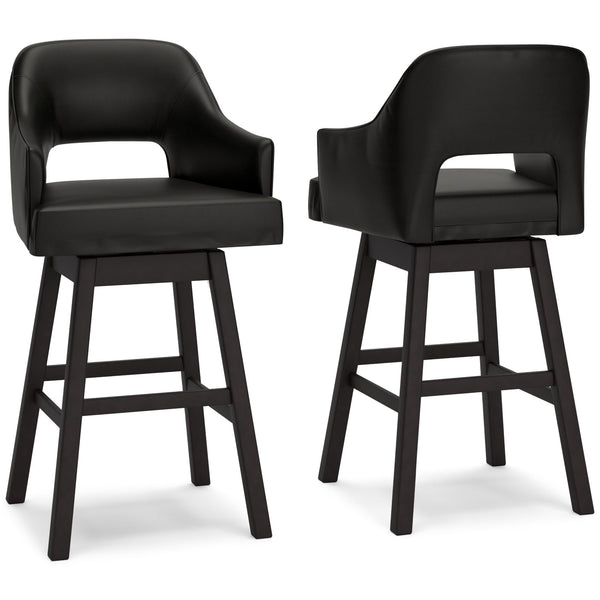 Tallenger - Upholstered Swivel Barstool (Set of 2) #black #24''wx22''dx44''h
