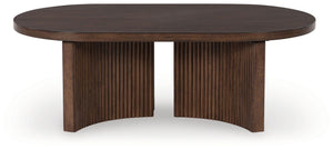 Korestone - Mesa de centro ovalada - Marrón oscuro