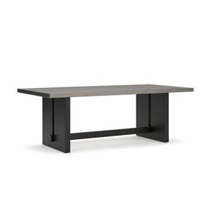 Salina Bay - Rectangular Dining Table With Umbrella Option - Black / Gray