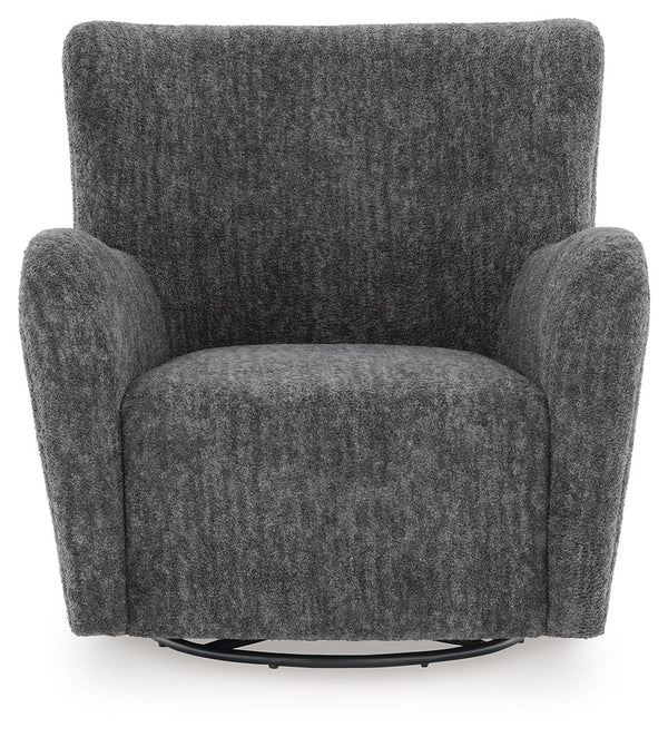 Rowenburg - Swivel Glider Accent Chair #darkgray