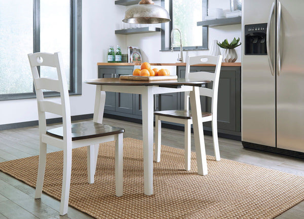 Woodanville - Round Dining Table Set #3pc.table,2chairs