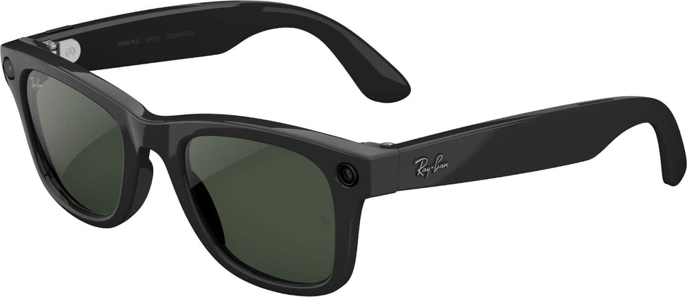 Ray-Ban Meta - Wayfarer (Gen 2) glasses with Meta AI, Audio, Photo, Video Compatibility - Green lenses - Shiny Black