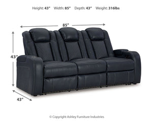 Fyne-dyme - Power Reclining Sofa With Adj Headrest #blue