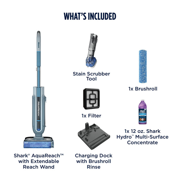 Shark - AquaReach Cordless Vacuum and Mop, with Extendable Reach Wand - Blue