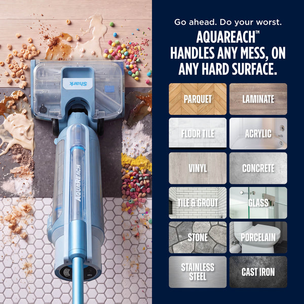 Shark - AquaReach Cordless Vacuum and Mop, with Extendable Reach Wand - Blue