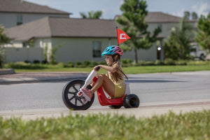 Droyd - Romper Electric Tricycle for Kids 3+ w/ 3 mi Range & 6 mph Speed – Adjustable Seat, Parental Control & LEDs - Red