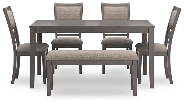 Wrenning - Juego de mesa de comedor (Set de 6) - Gris