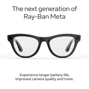 Ray-Ban Meta - Skyler (Gen 2) glasses with Meta AI, Audio, Photo, Video Compatibility - Clear lenses - Shiny Black