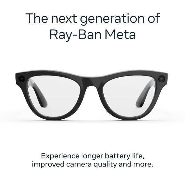 Ray-Ban Meta - Skyler (Gen 2) glasses with Meta AI, Audio, Photo, Video Compatibility - Clear lenses - Shiny Black
