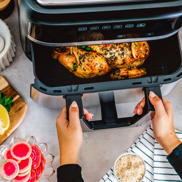 bella PRO - 9-qt. TriZone Touchscreen Air Fryer with Dual Flex Basket - Stainless Steel