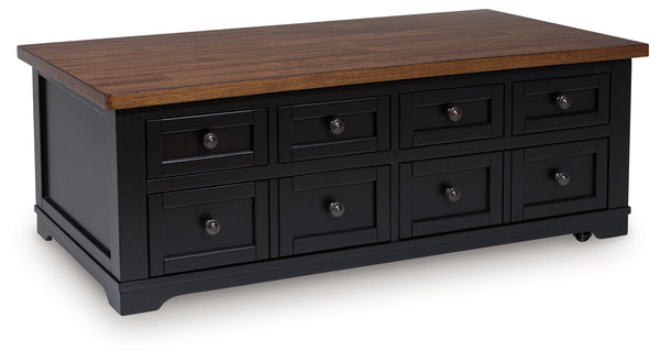 Wildenauer - Mesa de centro elevable - Marrón / Negro