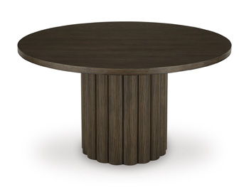 Radkin - Mesa de comedor redonda - Marrón pulido