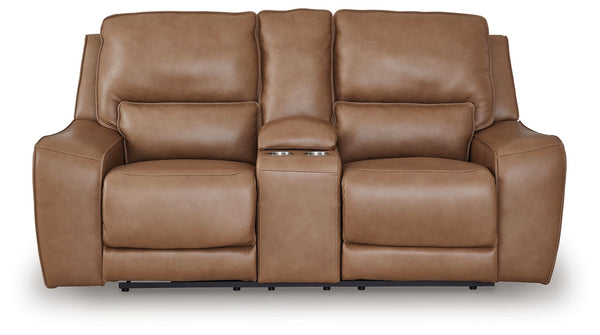 DeepWakes - Power Reclining Loveseat / Console / Adjustable Headrest #lightbrown