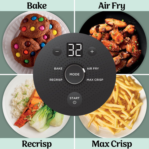 Ninja - Crispi 4-in-1 Portable Glass Air Fryer Cooking System with 2 Glass Containers, Crisper Plates & Storage Lids - Sage Green