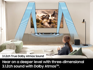 Samsung - HW-S800D 3.1.2 Channel Q-Series Ultra Slim Soundbar with Wireless Subwoofer, Dolby Atmos and Q-Symphony - Titan Black