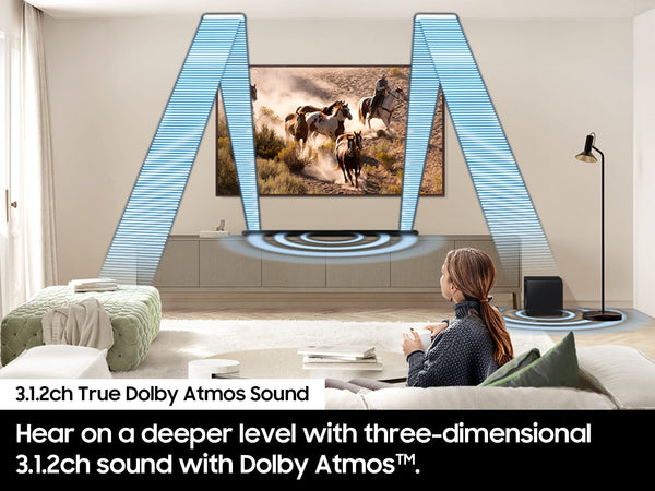 Samsung - HW-S800D 3.1.2 Channel Q-Series Ultra Slim Soundbar with Wireless Subwoofer, Dolby Atmos and Q-Symphony - Titan Black