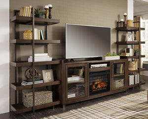 Starmore - TV Stand #4pc.entertainmentcenter,70"tvstandwithfauxfirebrickfireplaceinsert