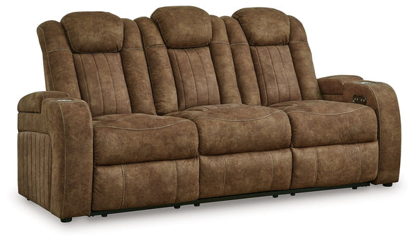 Wolfridge - Juego de 2 piezas - Sofá reclinable eléctrico, sofá biplaza reclinable eléctrico con consola - Brindle