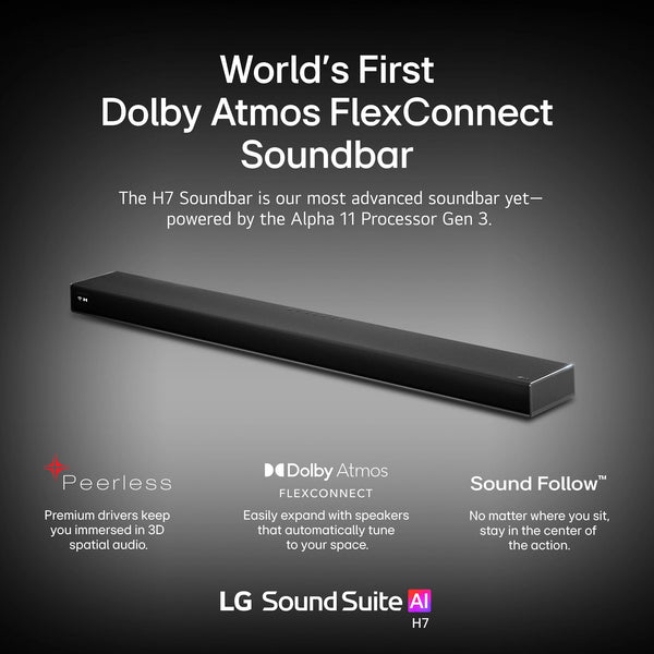 LG - Sound Suite H7 Soundbar with Dolby Atmos FlexConnect - Black