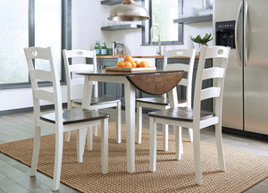 Woodanville - Round Dining Table Set #5pc.table,4chairs