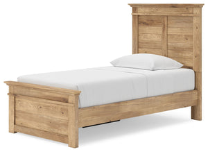 Makidern - Panel Storage Bed #lightbrown #twin #underbedstorageunit