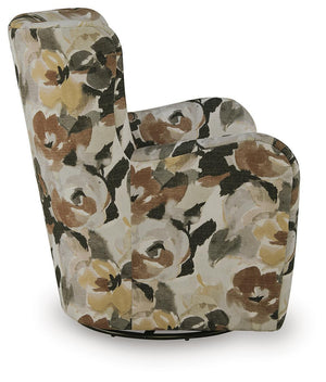 Rowenburg - Swivel Glider Accent Chair #darkbrown