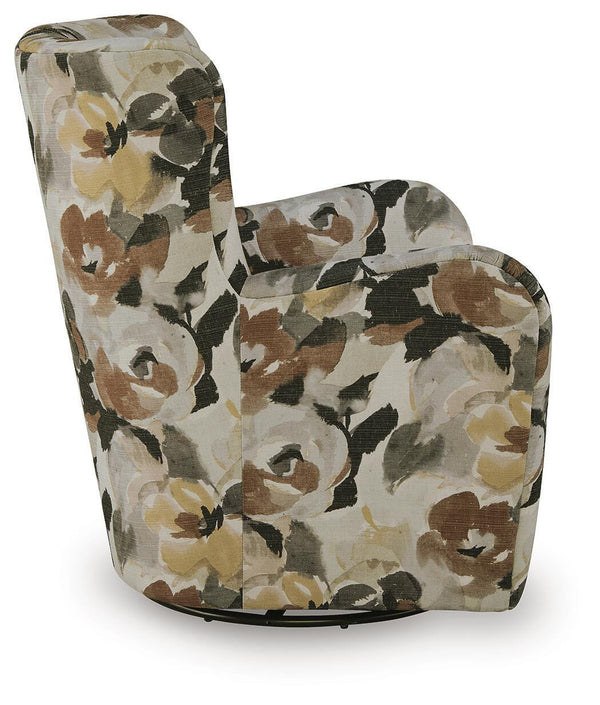 Rowenburg - Swivel Glider Accent Chair #darkbrown