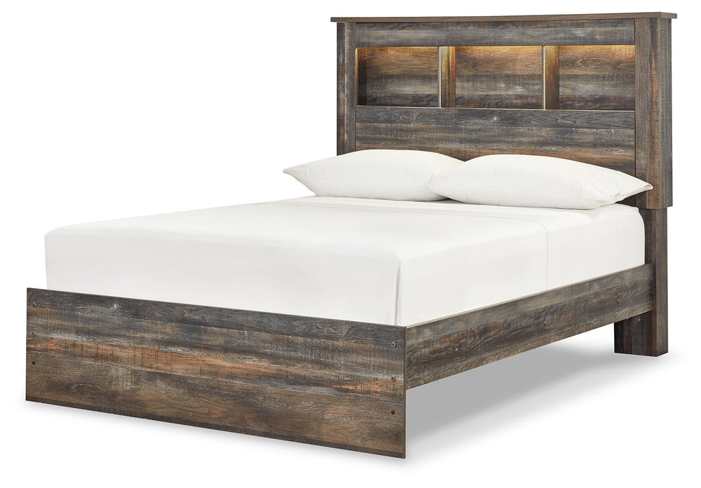 Drystan - Panel Bookcase Bed #beige #queen #none