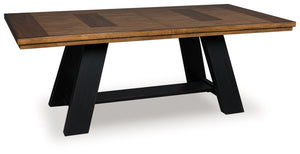 Greddinton - Mesa de comedor extensible - Marrón / Negro