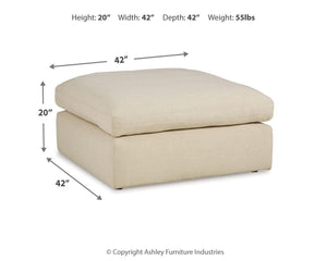 Elyza - Oversized Accent Ottoman - Linen