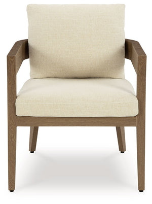 Serene Bay - Sillón con cojín (juego de 2) - Marrón oscuro / Blanco
