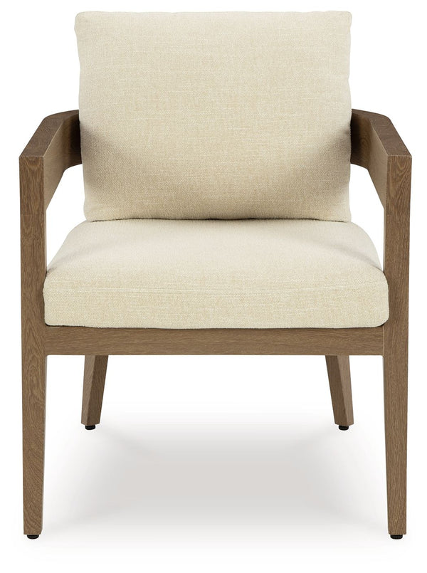 Serene Bay - Sillón con cojín (juego de 2) - Marrón oscuro / Blanco