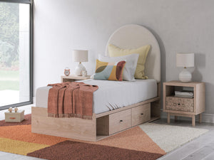 Arloster - Upholstered Panel Bed #twin #2underbedstorageunits