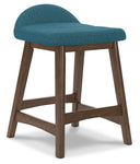 Lyncott - Upholstered Barstool (Set of 2) #blue