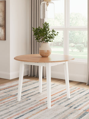 Gesthaven - Round Dining Room Drop Leaf Table #white