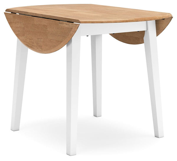 Gesthaven - Round Dining Room Drop Leaf Table #white