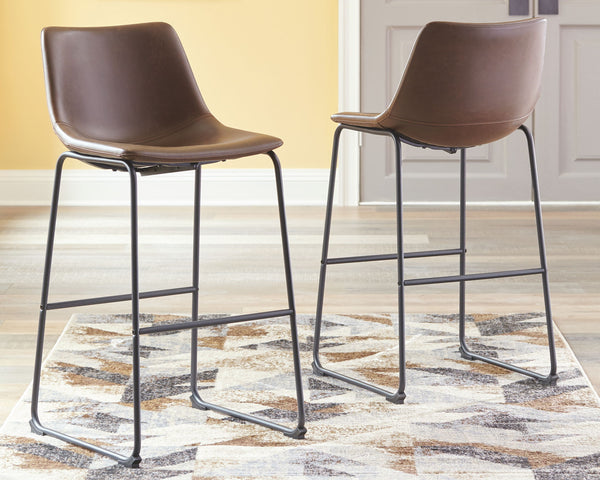 Centiar - Upholstered Barstool (Set of 2) #darkbrown #19''wx22''dx40''h
