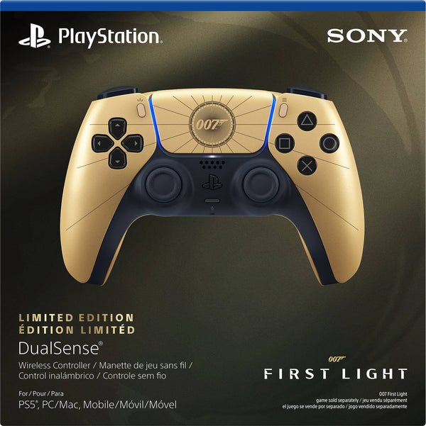 Sony Interactive Entertainment - DualSense Wireless Controller – 007 First Light Limited Edition for PS5, PC, Mac & Mobile - Gold