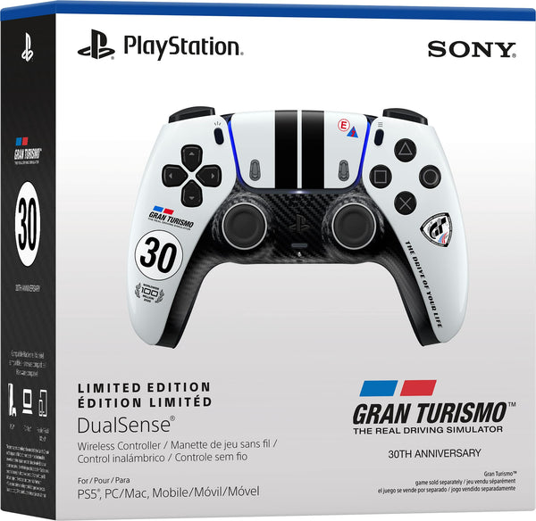 Sony Interactive Entertainment - DualSense Wireless Controller – Gran Turismo Limited Edition- For PS5, PC, Mac & Mobile - White