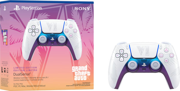 Sony Interactive Entertainment - DualSense Wireless Controller – Grand Theft Auto VI Limited Edition for PS5, PC, Mac & Mobile - White