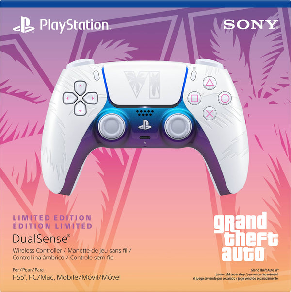 Sony Interactive Entertainment - DualSense Wireless Controller – Grand Theft Auto VI Limited Edition for PS5, PC, Mac & Mobile - White