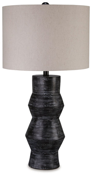 Kerbert - Lámpara de mesa de terracota - Negro envejecido