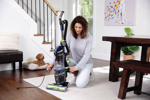 BISSELL - Pet Hair Eraser Turbo Rewind Upright Vacuum - Cobalt Blue and Electric Green