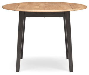 Gesthaven - Round Dining Room Drop Leaf Table Set #darkbrown