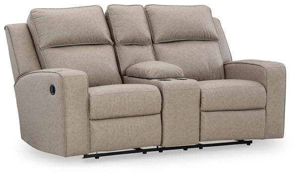 Lavenhorne - Double Reclining Loveseat With Console #lightbrown